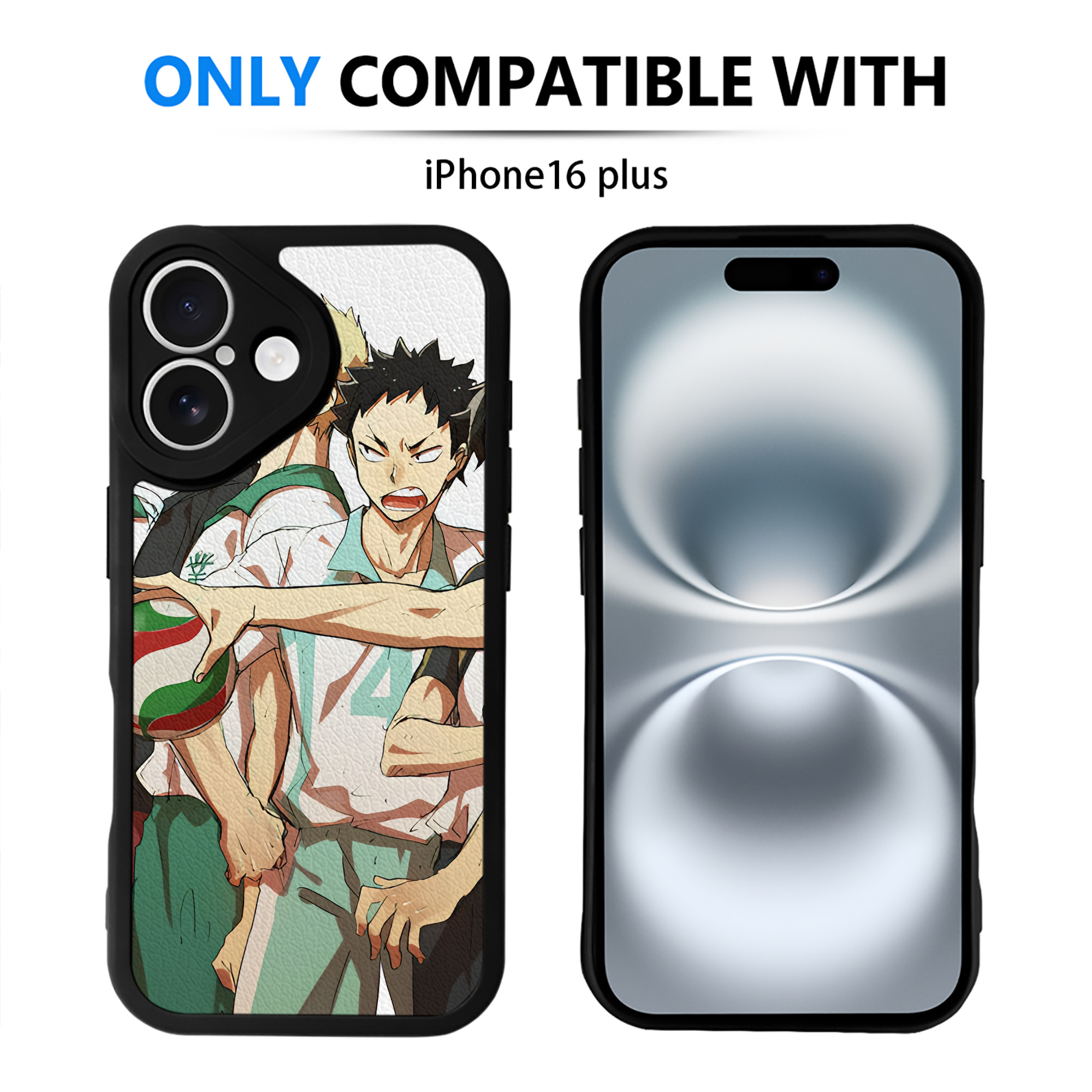 （画像用） ハイキュー!! Haikyu!! 【iPhone 16シリーズ対応】シリコンスマホケース（レザー調） 材質：シリコン